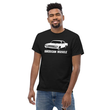 man modeling a 1967 Chevelle T-Shirt in black